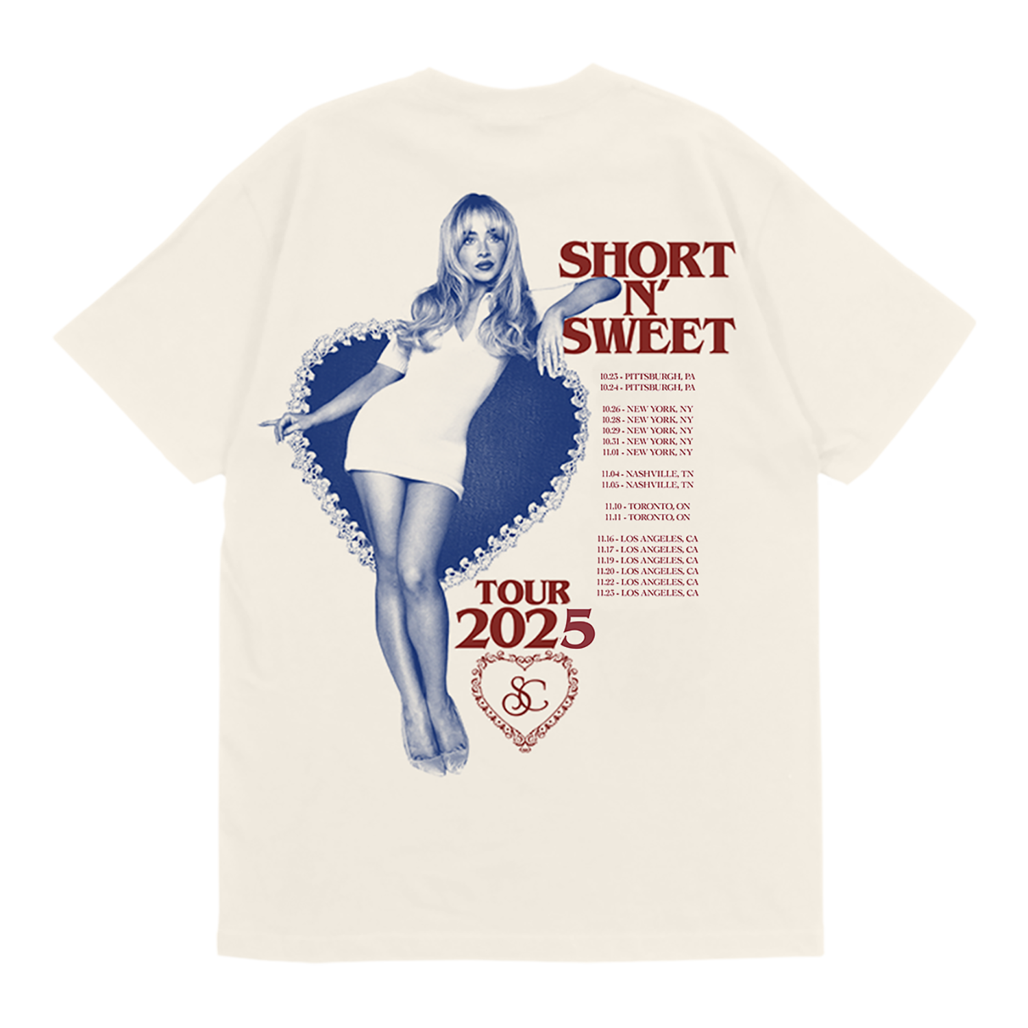 Short n' Sweet Heart Ivory Residency T-Shirt Back