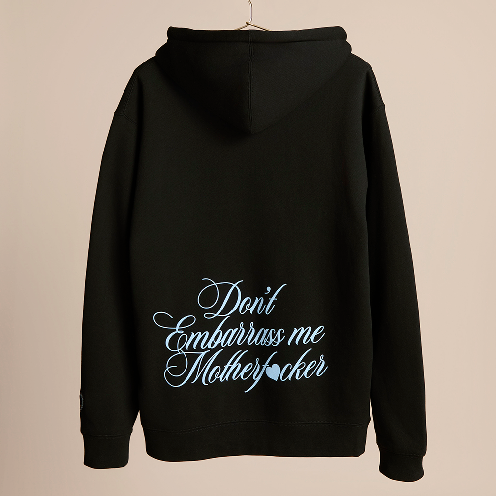 don't embarrass me zip up hoodie Back