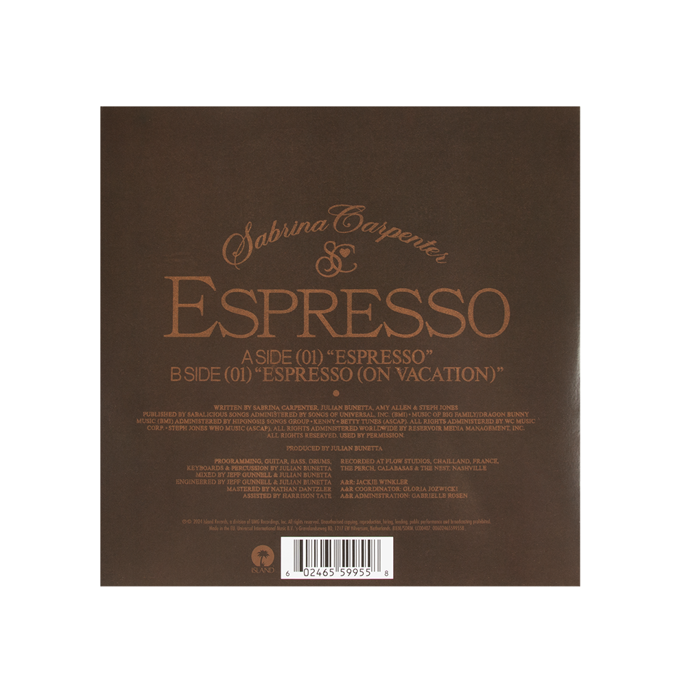 espresso 7" brown vinyl back