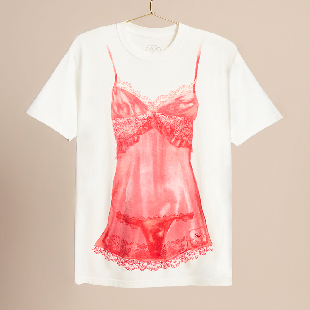 red lingerie tee front