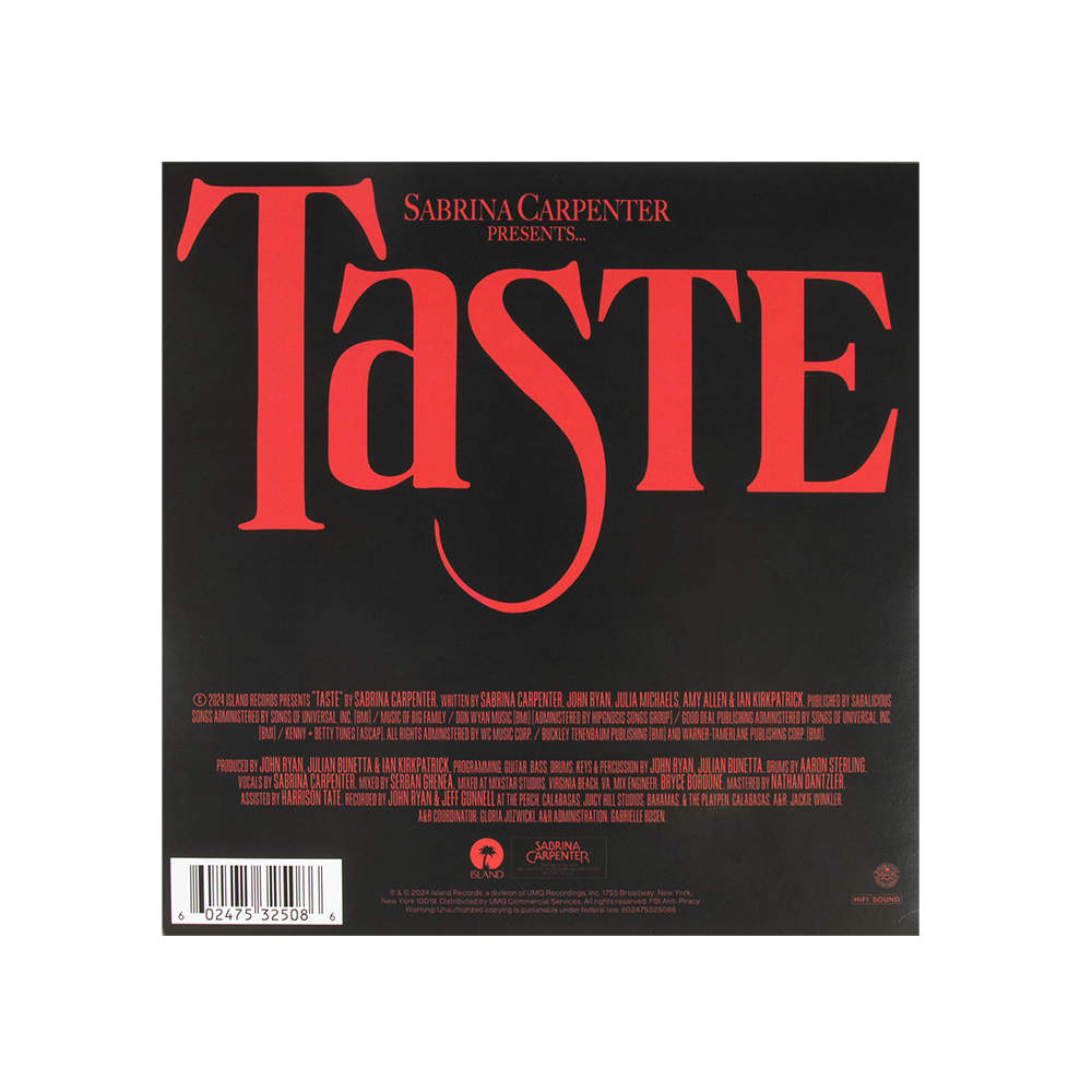 Taste 7in Single Back