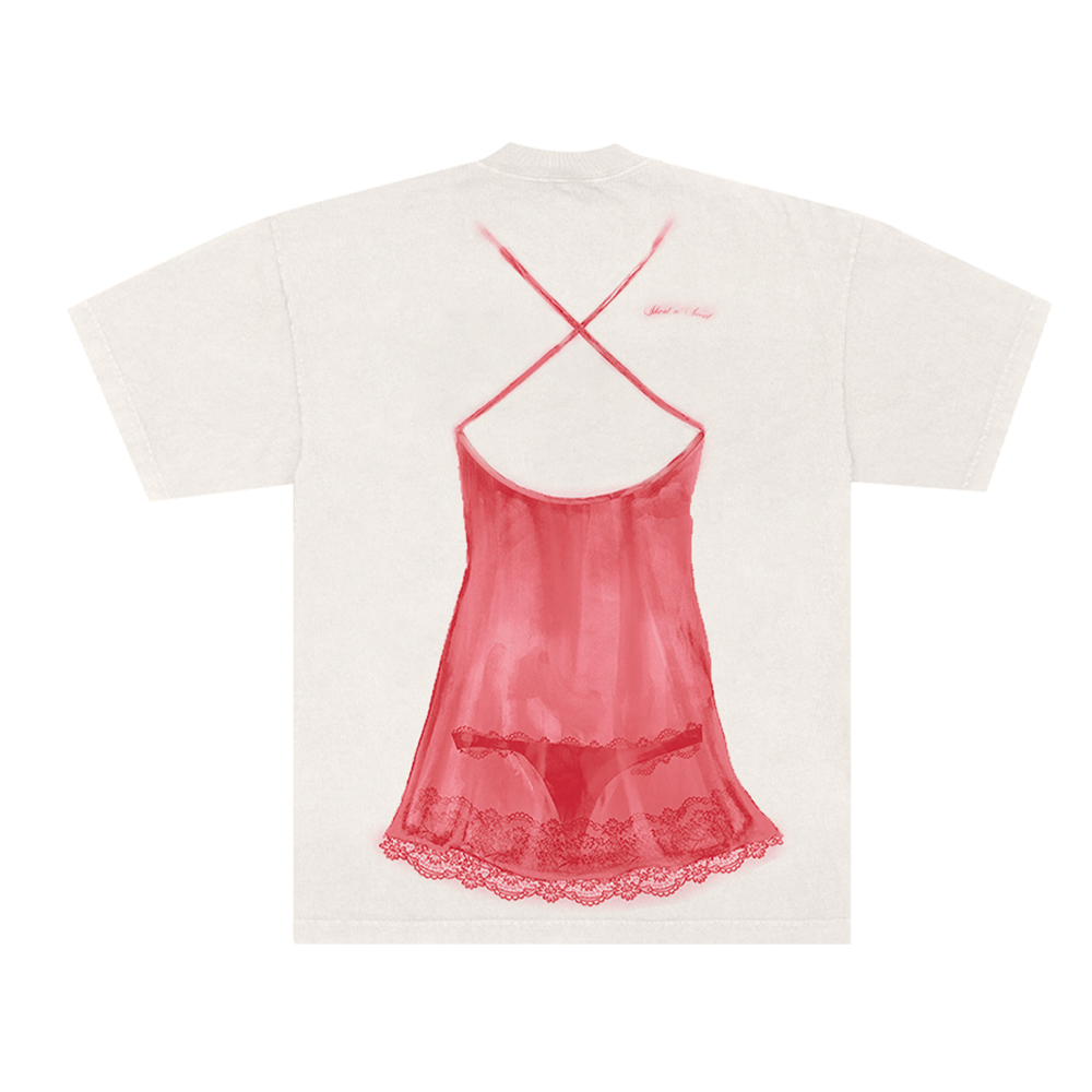 red lingerie tee back