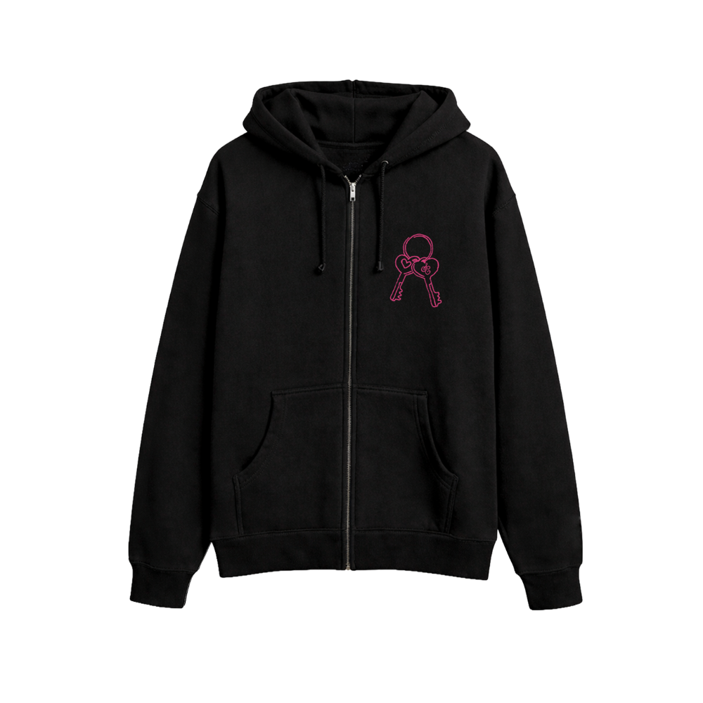 Never Enter Through The Back Door Zip Hoodie Front