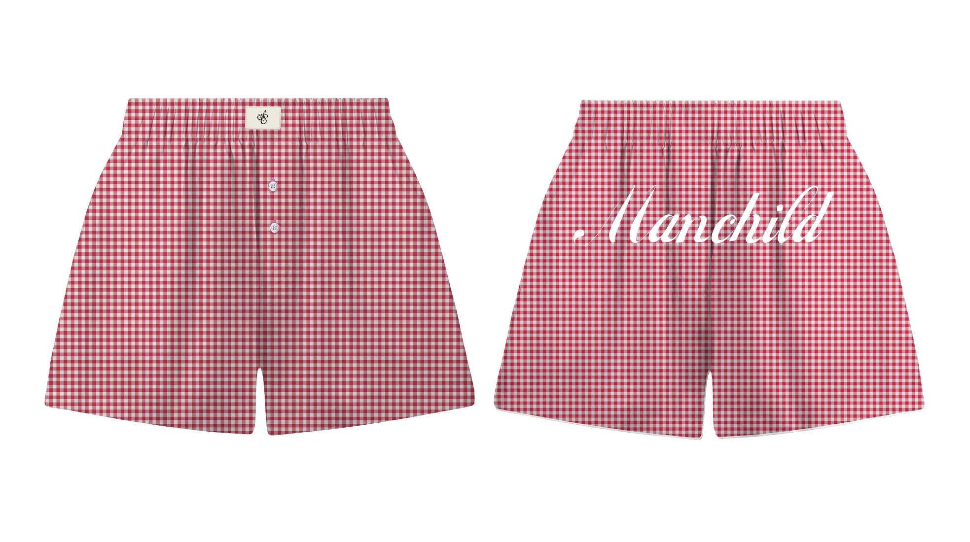 Manchild Boxer Shorts Front and Back Side by Side